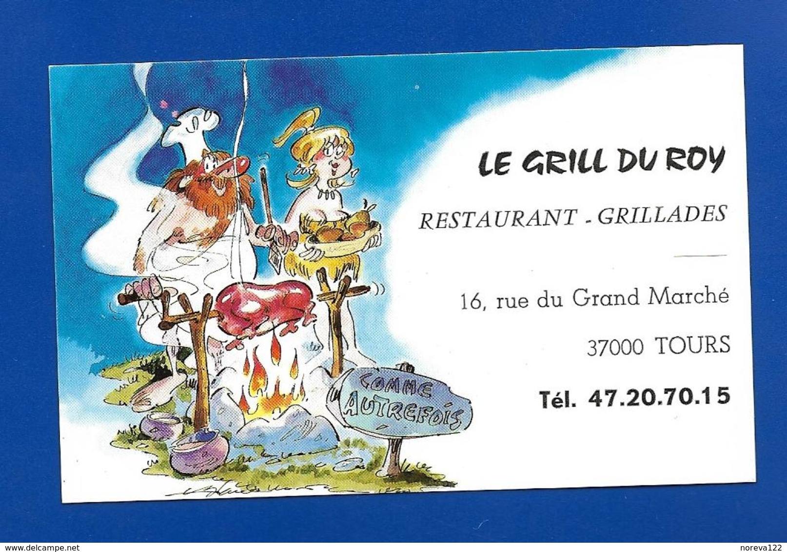 Carte De Restaurant LE GRIL Du ROY Tours Dessin De H. Blanc - Other & Unclassified