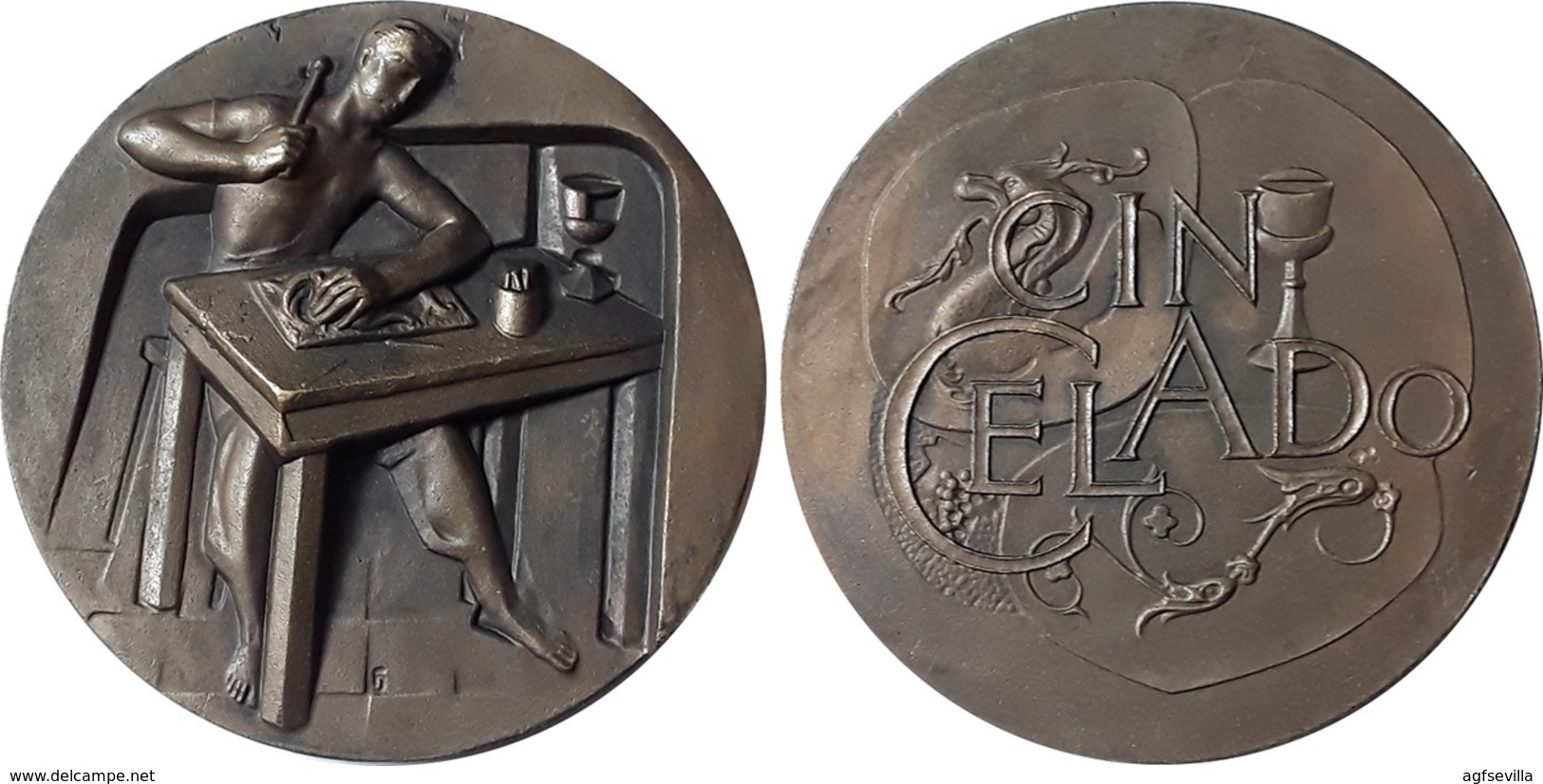 ESPAÑA. MEDALLA DE LA F.N.M.T. DE LA SERIE OFICIOS, DEDICADO AL CINCELADO. ESPAGNE. SPAIN MEDAL - Profesionales/De Sociedad