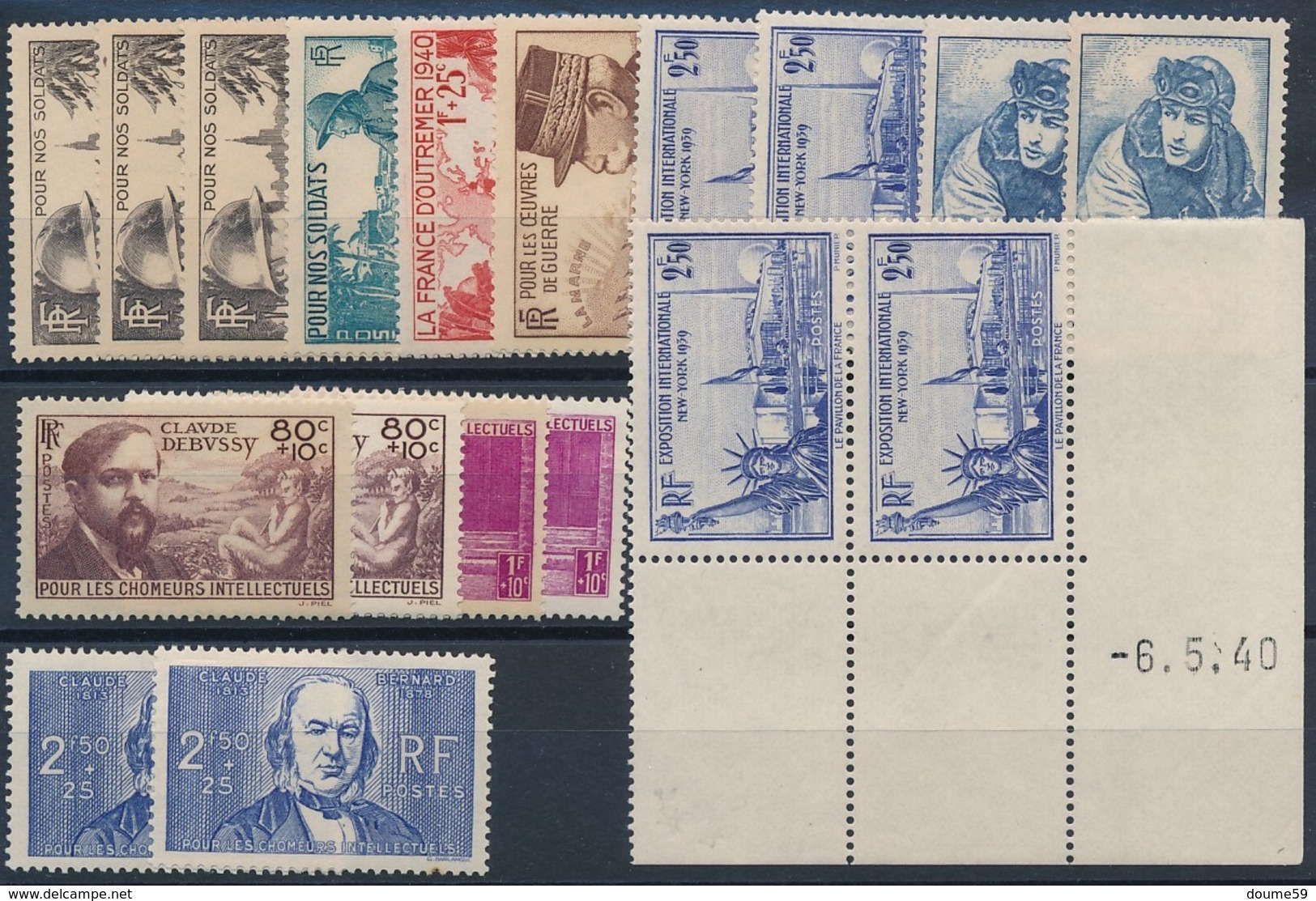 CZ-172: FRANCE :lot Avec Timbres ** De 1940 - Ungebraucht