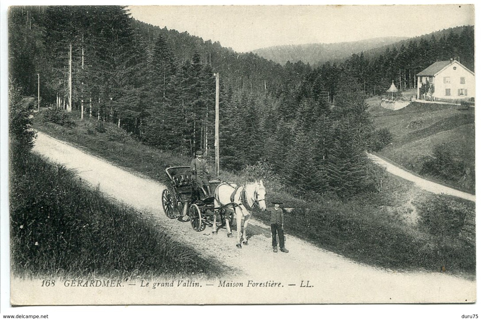 CPA 1920 * GERARDMER Le Grand Valtin Maison Forestière ( Animée Bel Attelage Cheval Blanc ) - Gerardmer