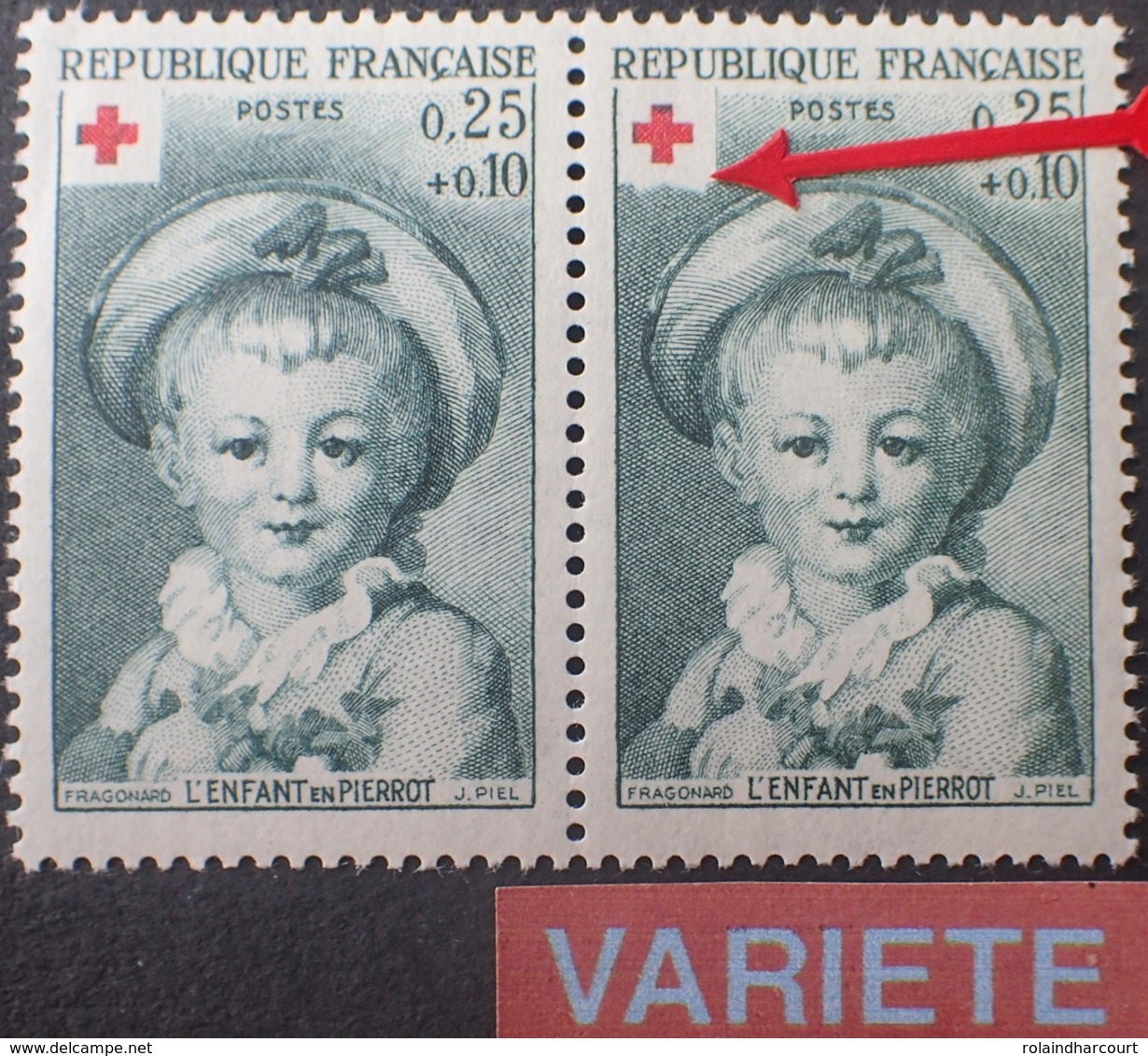 R1591/328 - 1962 - CROIX ROUGE - N°1367 TIMBRES NEUFS** - VARIETE ➤➤➤ Bas Du Cartouche à La Croix Rouge Déformé - Neufs