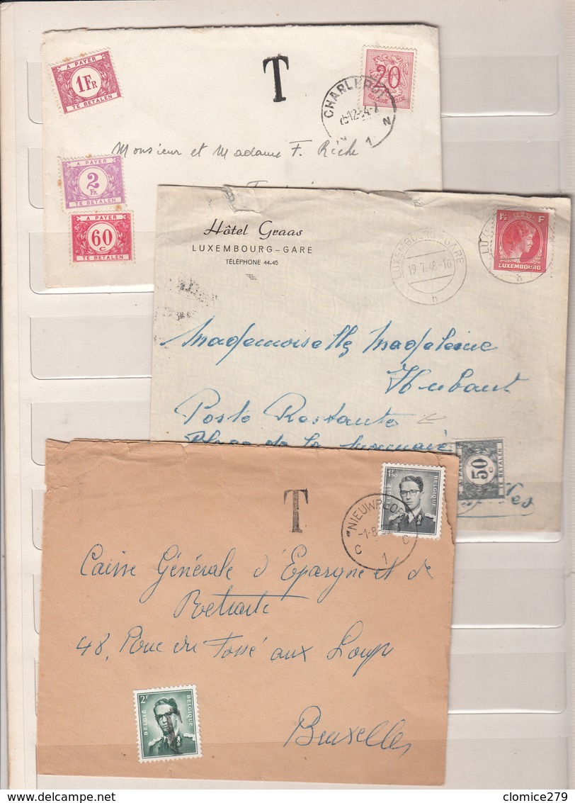 Belgique      Timbres Taxe    Sur  Enveloppes - Covers & Documents