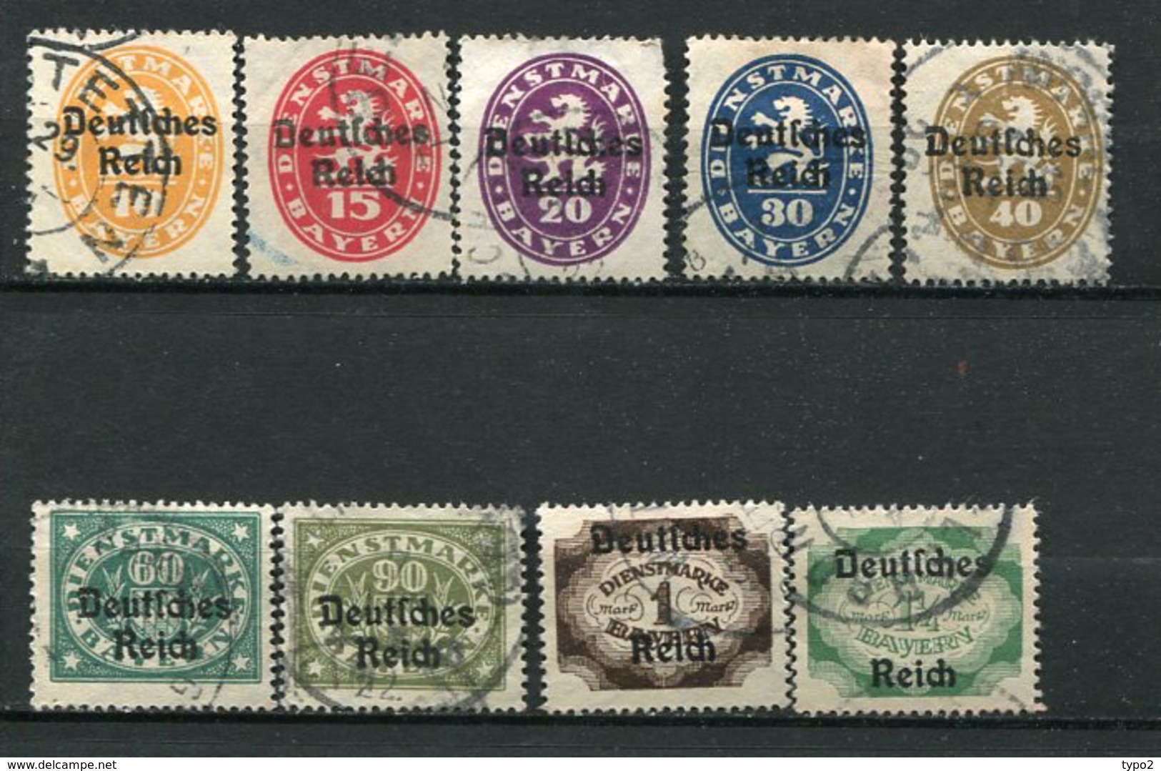 BAV - SERV Yv.  N° 62 à 65, 68,72,74  (o)  Surch Deutsches Reich Cote  3,65 Euro  BE 2 Scans - Sonstige & Ohne Zuordnung