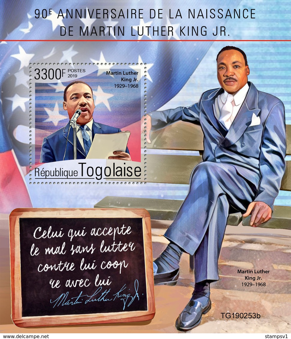 Togo. 2019 90th Anniversary Of Martin Luther King Jr. (0253b)   OFFICIAL ISSUE - Martin Luther King