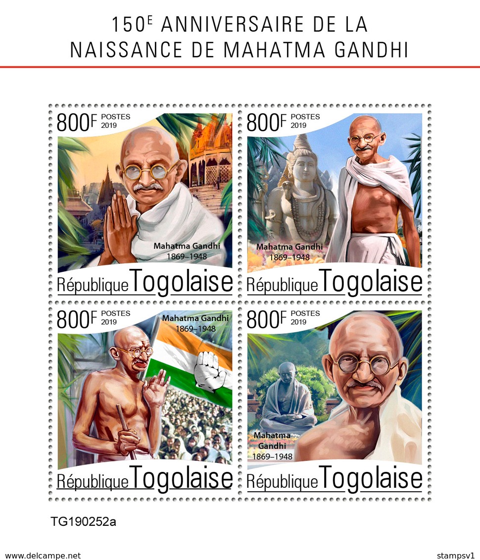 Togo. 2019 150th Anniversary Of Mahatma Gandhi. (0252a)   OFFICIAL ISSUE - Mahatma Gandhi