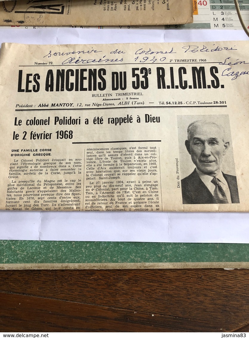 Les Anciens Du 53 E R.I.C.M.S.du 2 E Trimestre 1968 - 1950 à Nos Jours