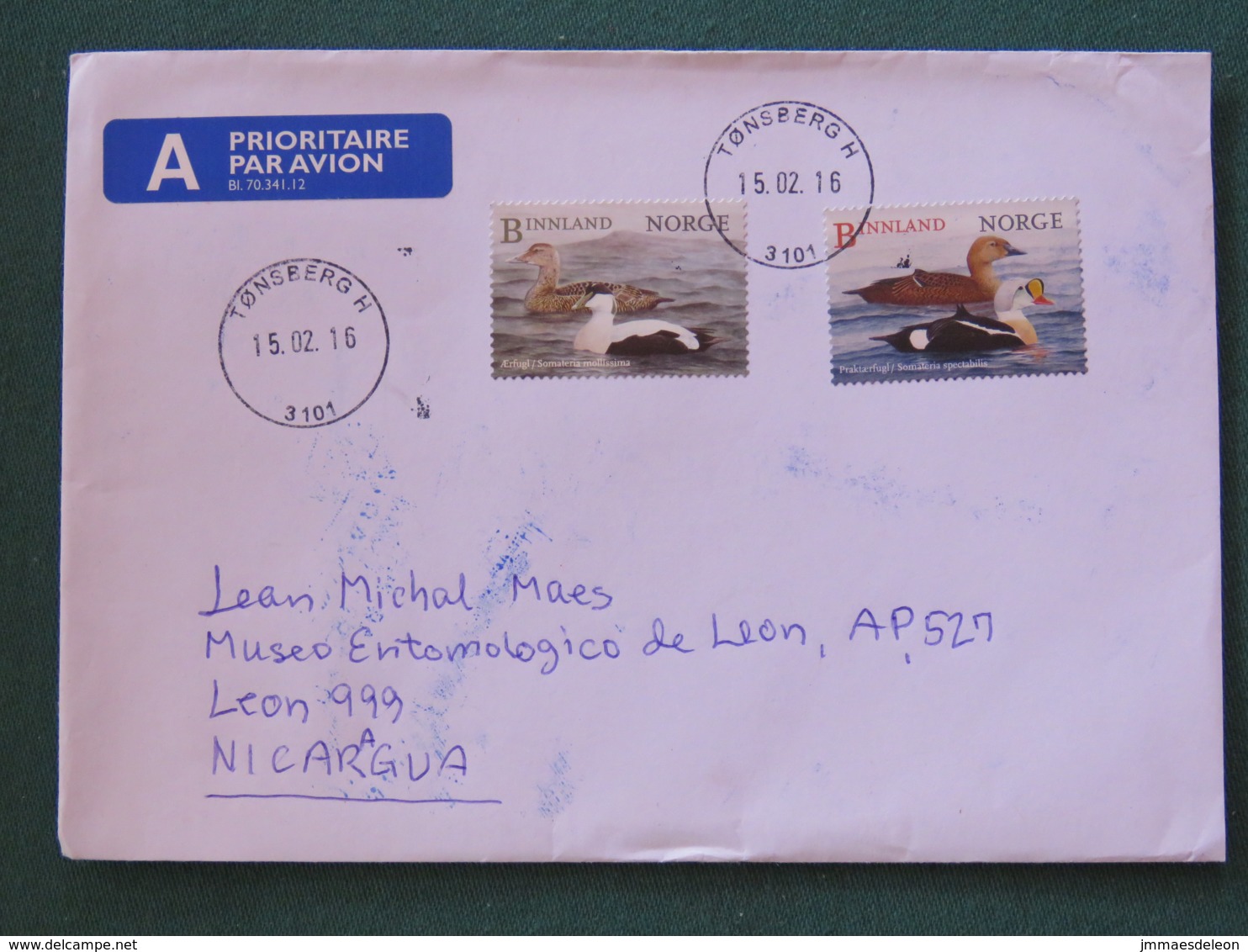 Norway 2016 Cover To Nicaragua - Birds Ducks - Lettres & Documents