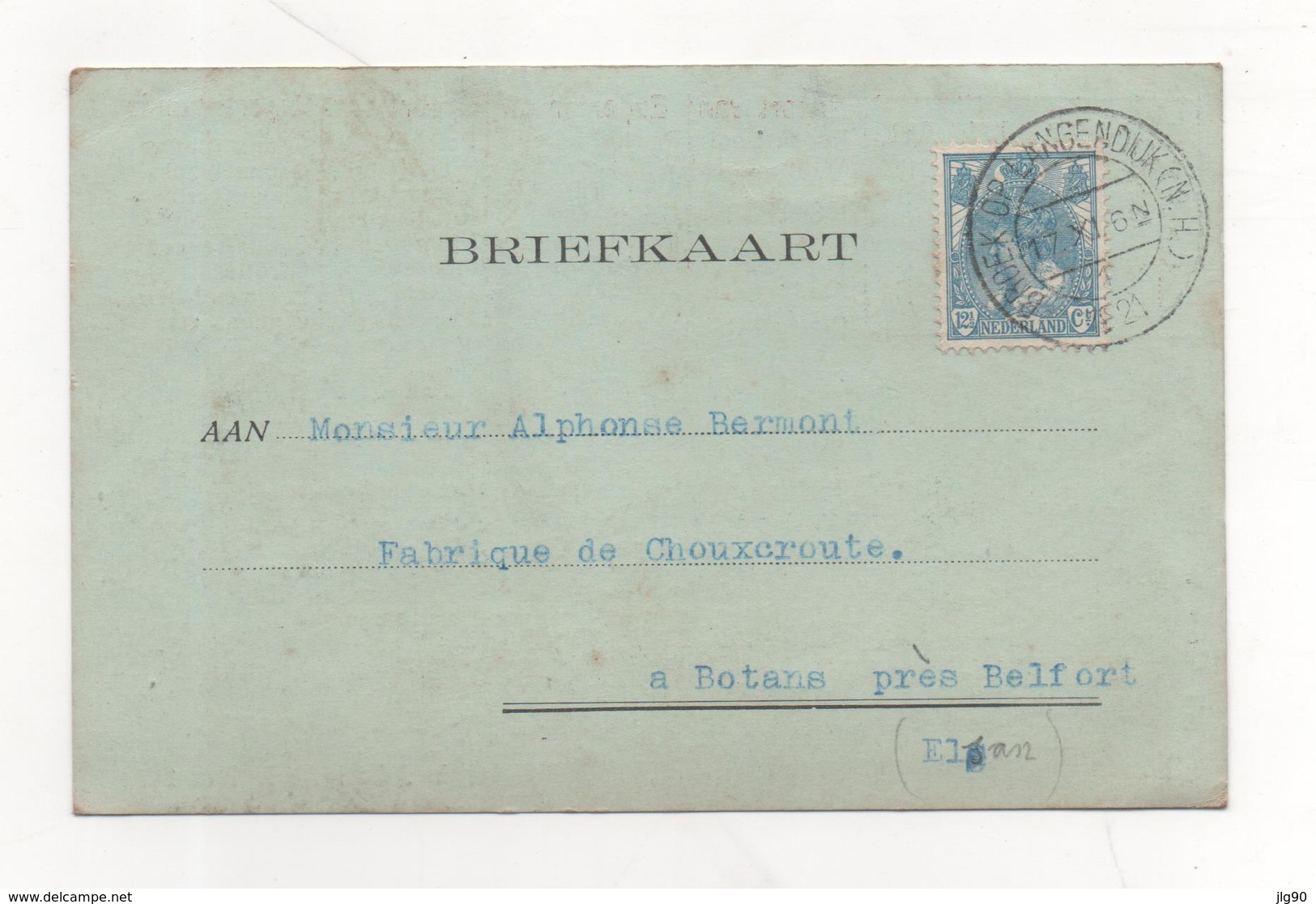 SC 65 On Vegetables Producteur Invoice From Netherlands To France 10/09/1921 - Lettres & Documents