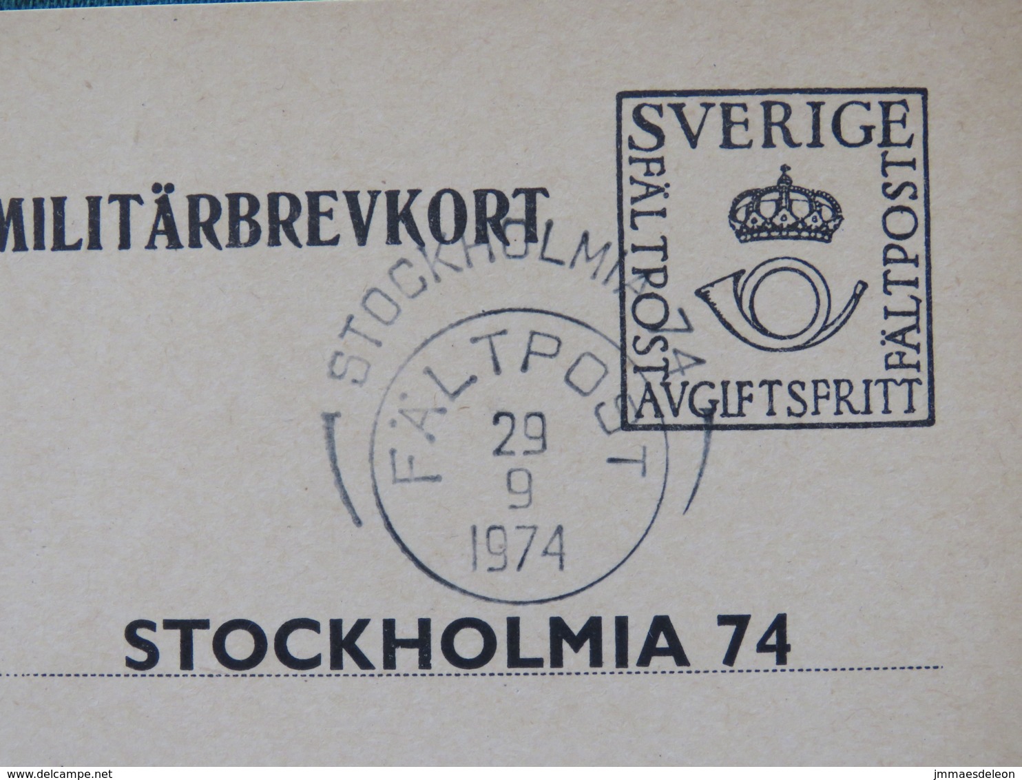 Sweden 1974 Military Army Postcard Stockholmia 74 - Militärmarken