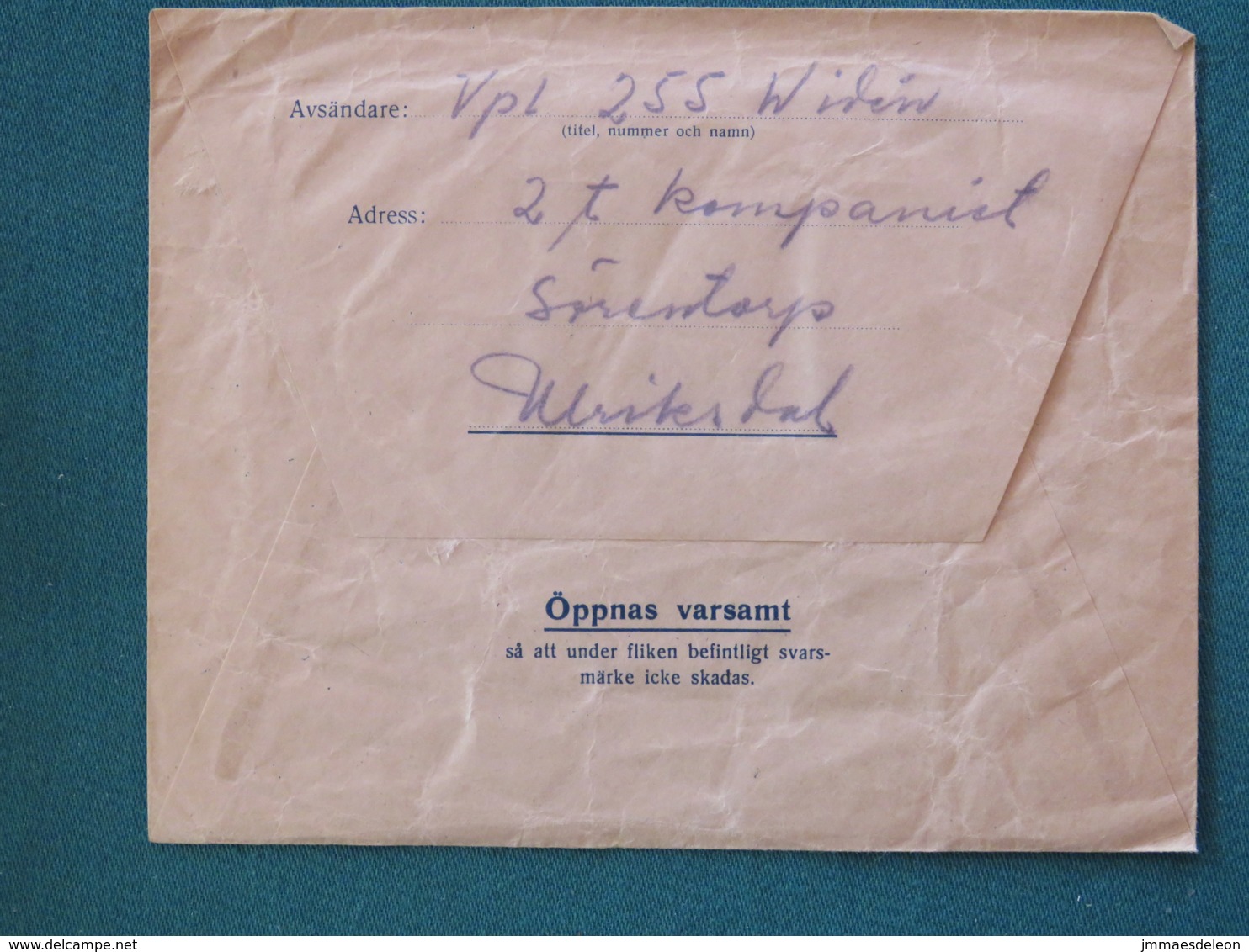 Sweden 1941 Military Army Cover Sent From Germany - Military