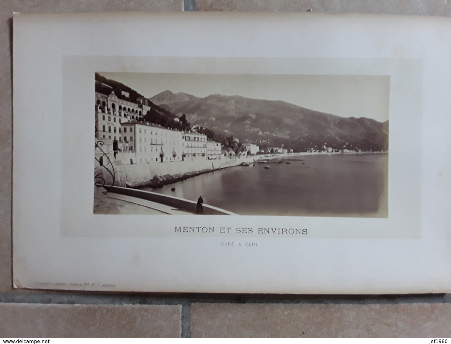 GRANDE GROTE ORGINELE FOTO AFMETINGEN  42 CM OP 26 CM  MENTON ET SES ENVIRONS FRANCE - Anciennes (Av. 1900)