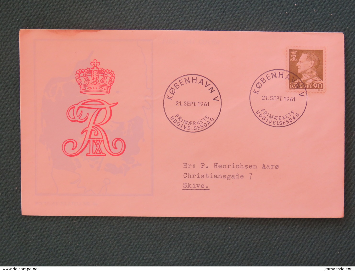 Denmark 1961 FDC Cover To Skive - King - Lettres & Documents