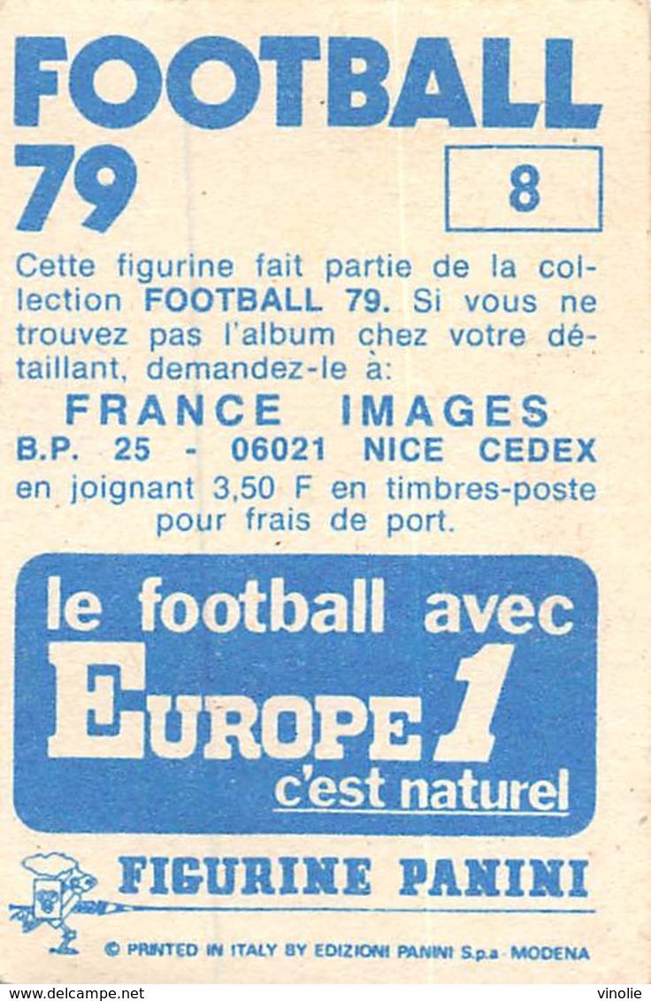 PIE.T.19-8032 : FOOTBALL 1979. IMAGE PANINI N° 8.  S. .C .O. ANGERS. VILI AMERSEK. - Other & Unclassified