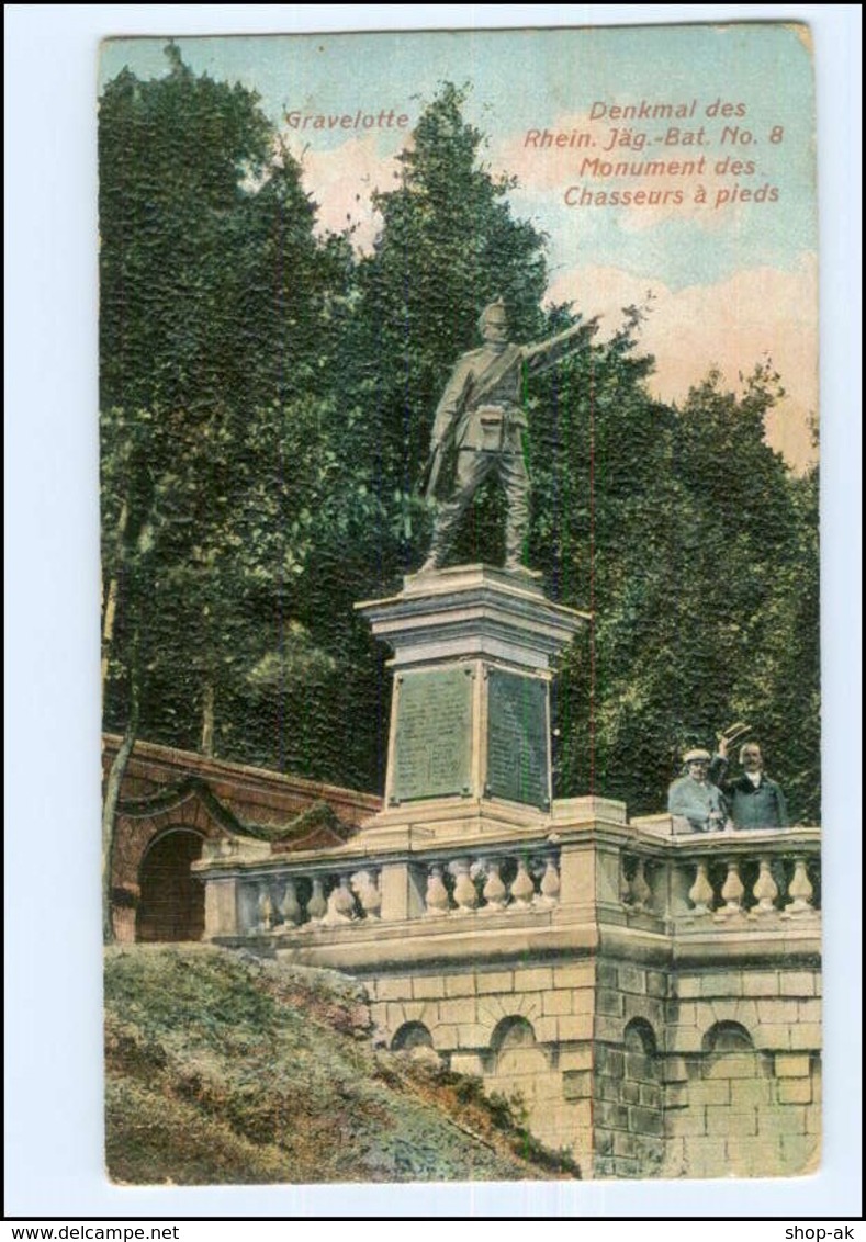 Y12220/ Gravelotte Denkmal Des Rhein. Jäger-Batl. 8  Reliefdruck Lothringen AK  - Lothringen