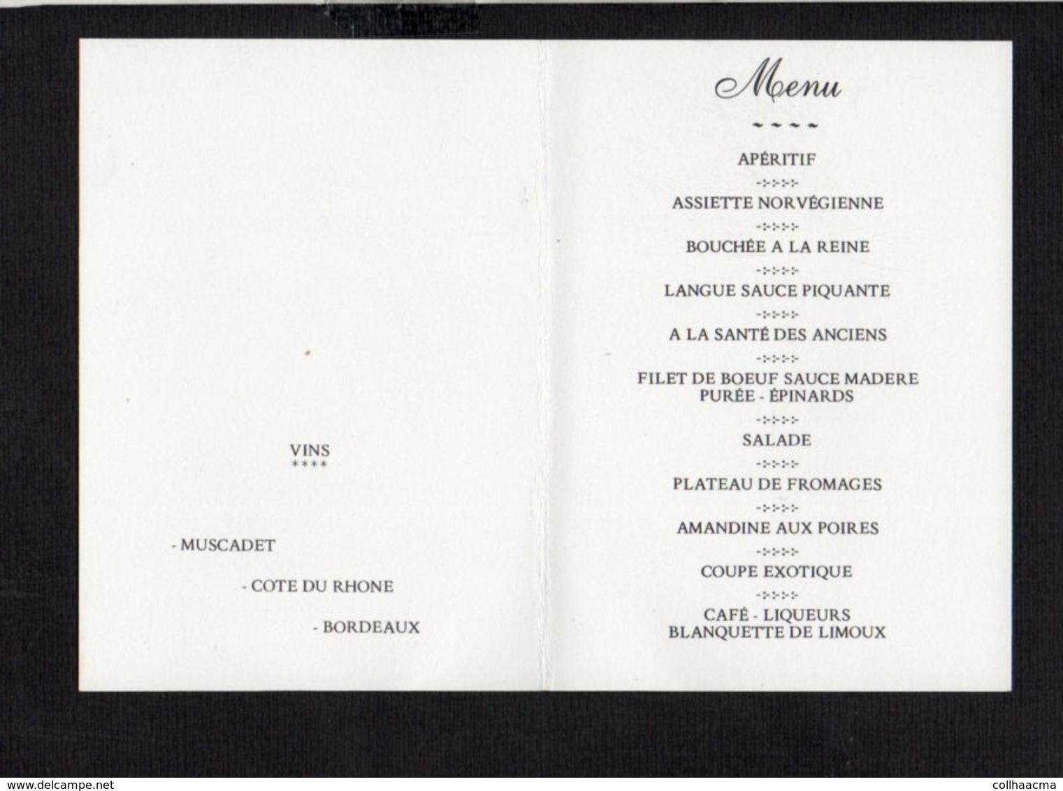 Menu 2 Volets 1989  / Banquet Des Anciens à Dives Sur Mer 14 / 1789 1989 " Bicentenaire De La Révolution" - Menus