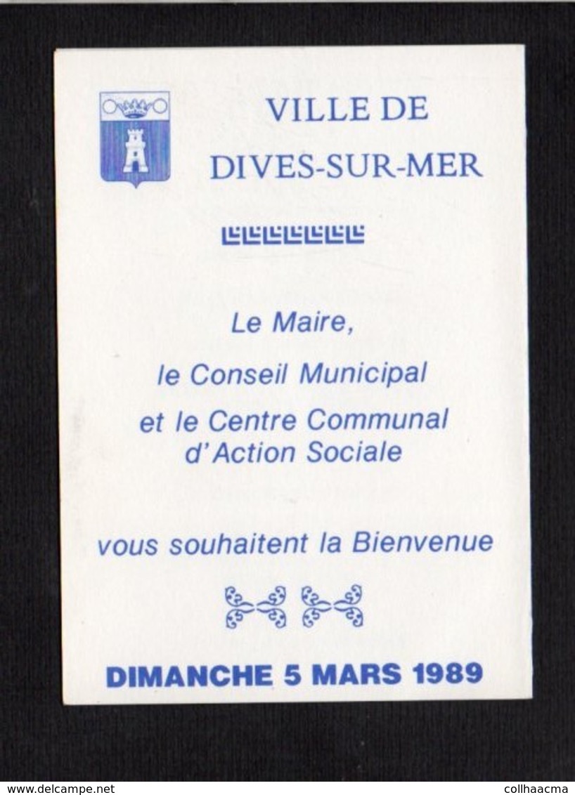 Menu 2 Volets 1989  / Banquet Des Anciens à Dives Sur Mer 14 / 1789 1989 " Bicentenaire De La Révolution" - Menus