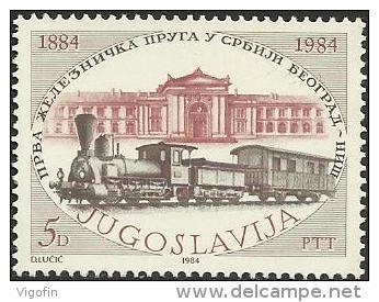 YU 1984-2044 100A°BEOGRAD-NIŠ, YUGOSLAVIA, 1 X 1v, MNH - Trains