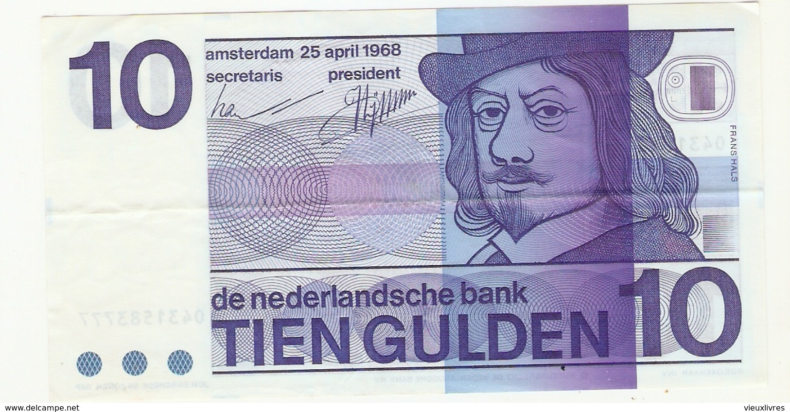 Pays-Bas Billet De Banque 10 Florins Se Terminant Par 777  Tien Gulden 1968 Bank-note Netherland Nederlands - 10 Gulden