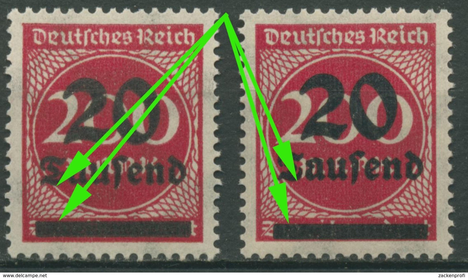 Deutsches Reich 1923 Freim. 282 I U. 282 II (Abstand 3,7 U. 4,5 Mm) Postfrisch - Unused Stamps