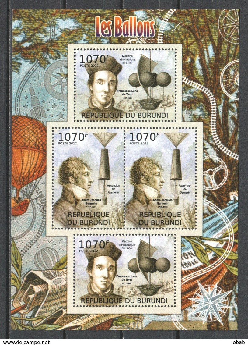 Burundi 2012 Kleinbogen MNH HOT AIR BALLOONS - Mongolfiere