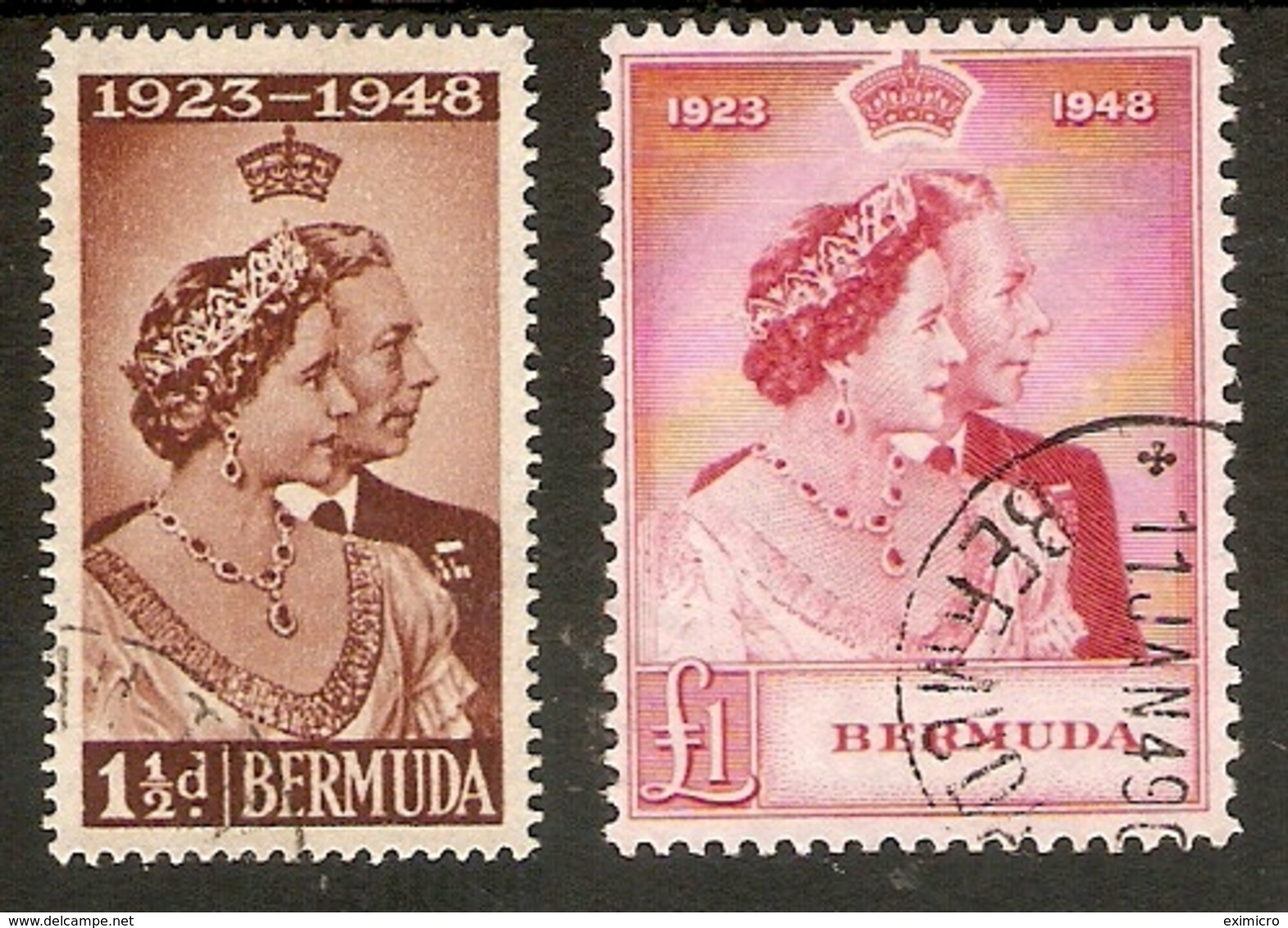 BERMUDA 1948 SILVER WEDDING SET FINE USED Cat £55+ - Bermuda