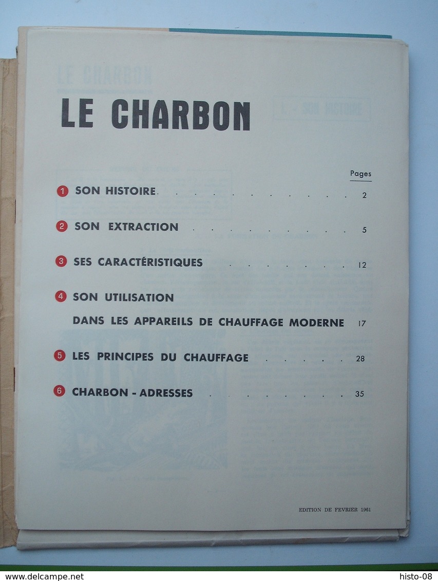 LOT de DEUX DOCUMENTATIONS SUR LES CHARBONNAGES DE FRANCE .1959 - 1960 . MINEURS . MINES .