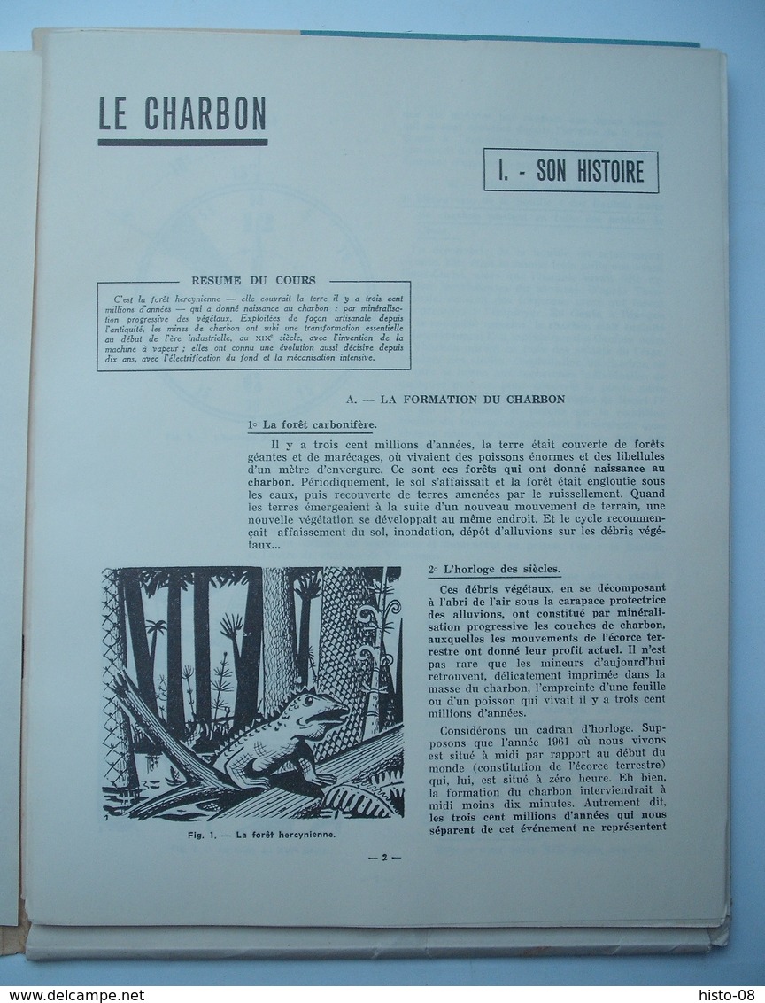 LOT de DEUX DOCUMENTATIONS SUR LES CHARBONNAGES DE FRANCE .1959 - 1960 . MINEURS . MINES .