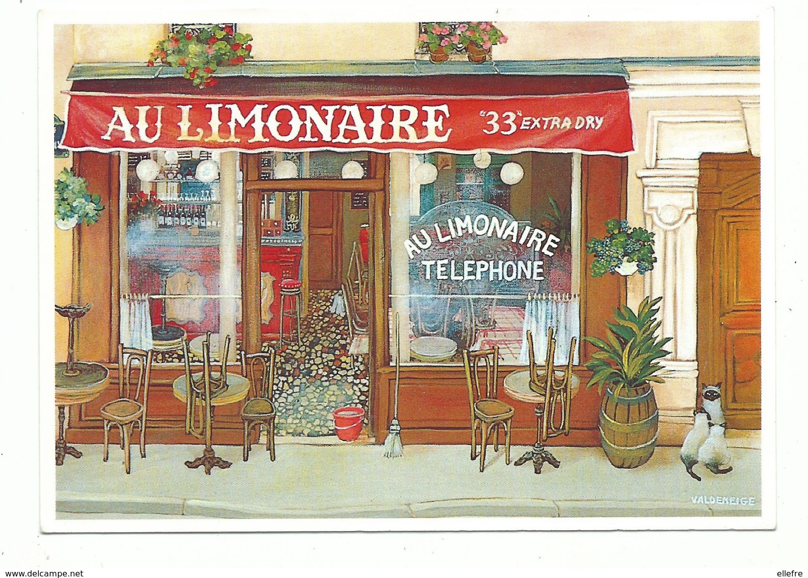 CPM Galerie Naifs Et Primitifs Monique Valdeneige Au Limonaire Café Telephone - Peintures & Tableaux