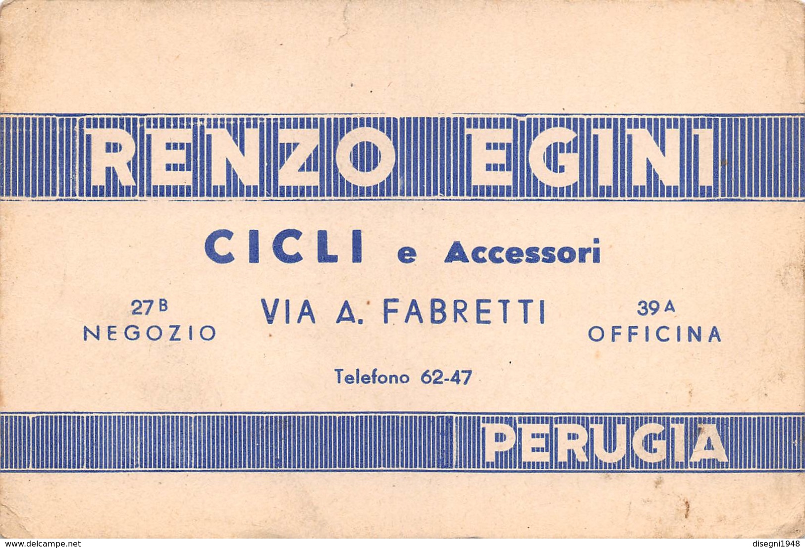 08402 "RENZO EGINI - CICLI ED ACCESSORI - PERUGIA" CART. ORIG. NON SPED. - Altri & Non Classificati