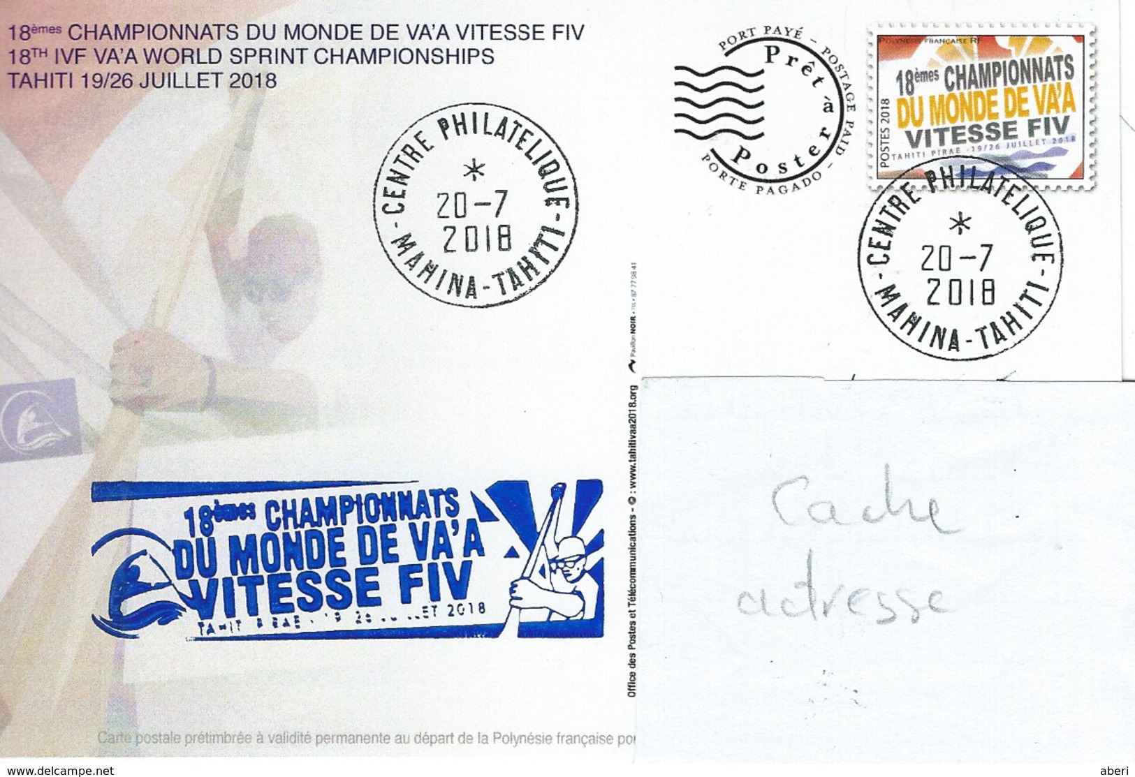 13045 PAP 18é Championnat Du Monde De VA'A Vitesse - TAHITI   - POLYNÉSIE FRANÇAISE - Lettres & Documents