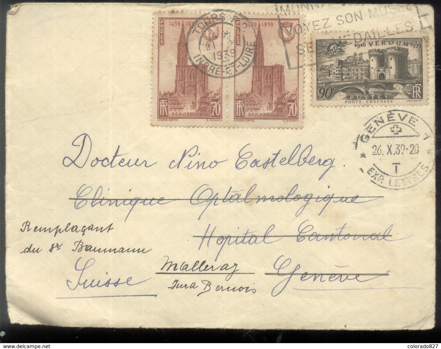 FRANCIA - SOBRE CIRCULADO   GENEVE 1939 (#5031) - 1921-1960: Periodo Moderno