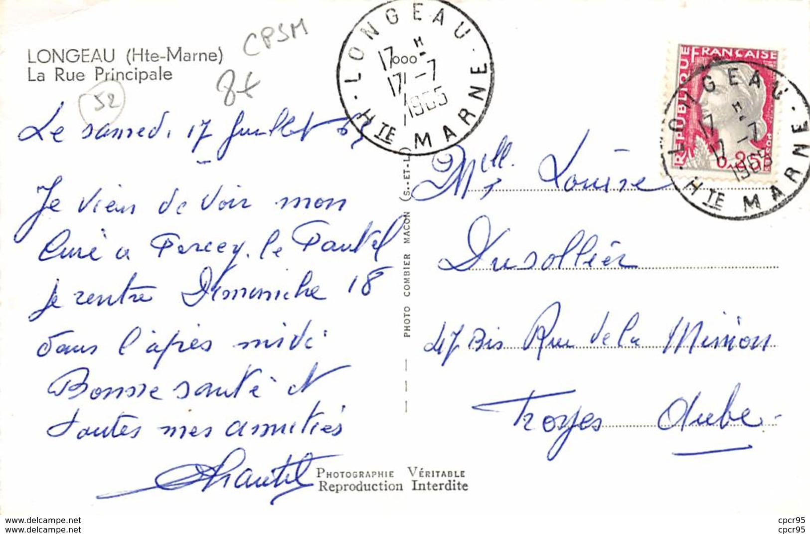 52.n°57150.longeau.la Rue Principale.cpsm - Autres & Non Classés