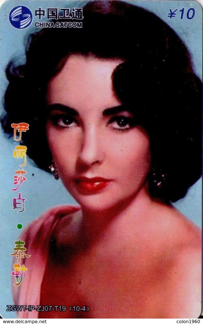 TARJETA TELEFONICA DE CHINA. CINE, ELIZABETH TAYLOR. ZGWT-IP-ZJ07-T19 (10-4). (297) - Cinéma