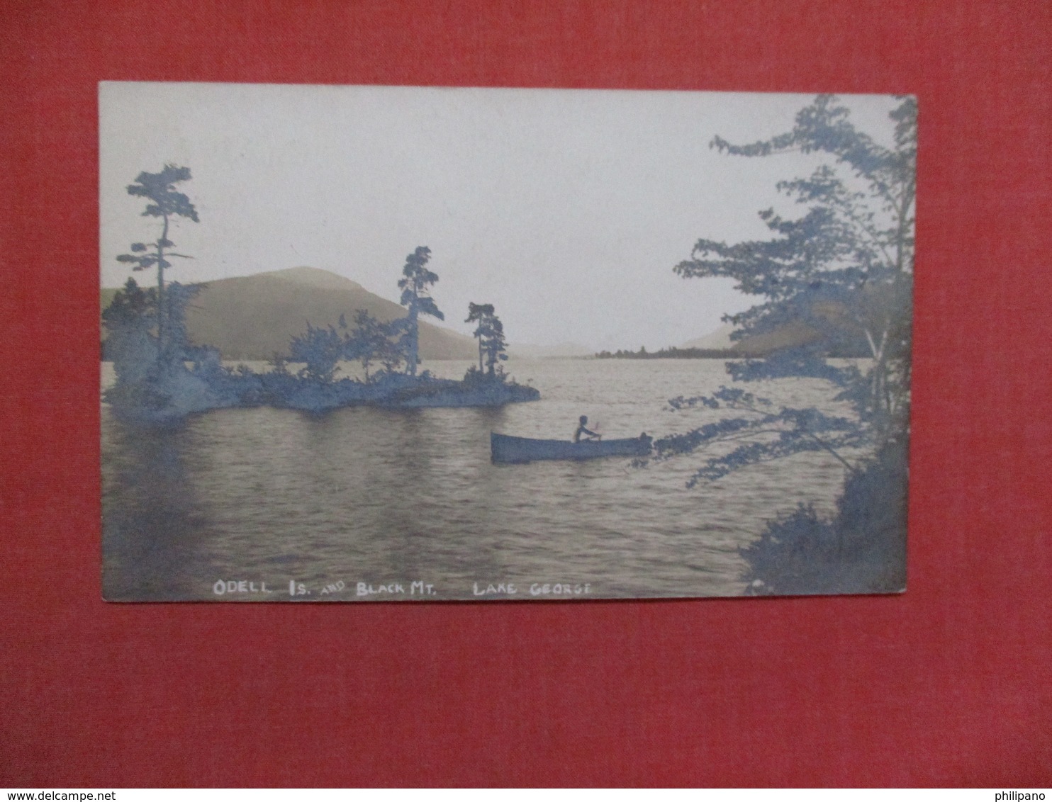 RPPC By Wooley -------Odel Island & Black Mt  Lake George  New York   Ref 3523 - Lake George