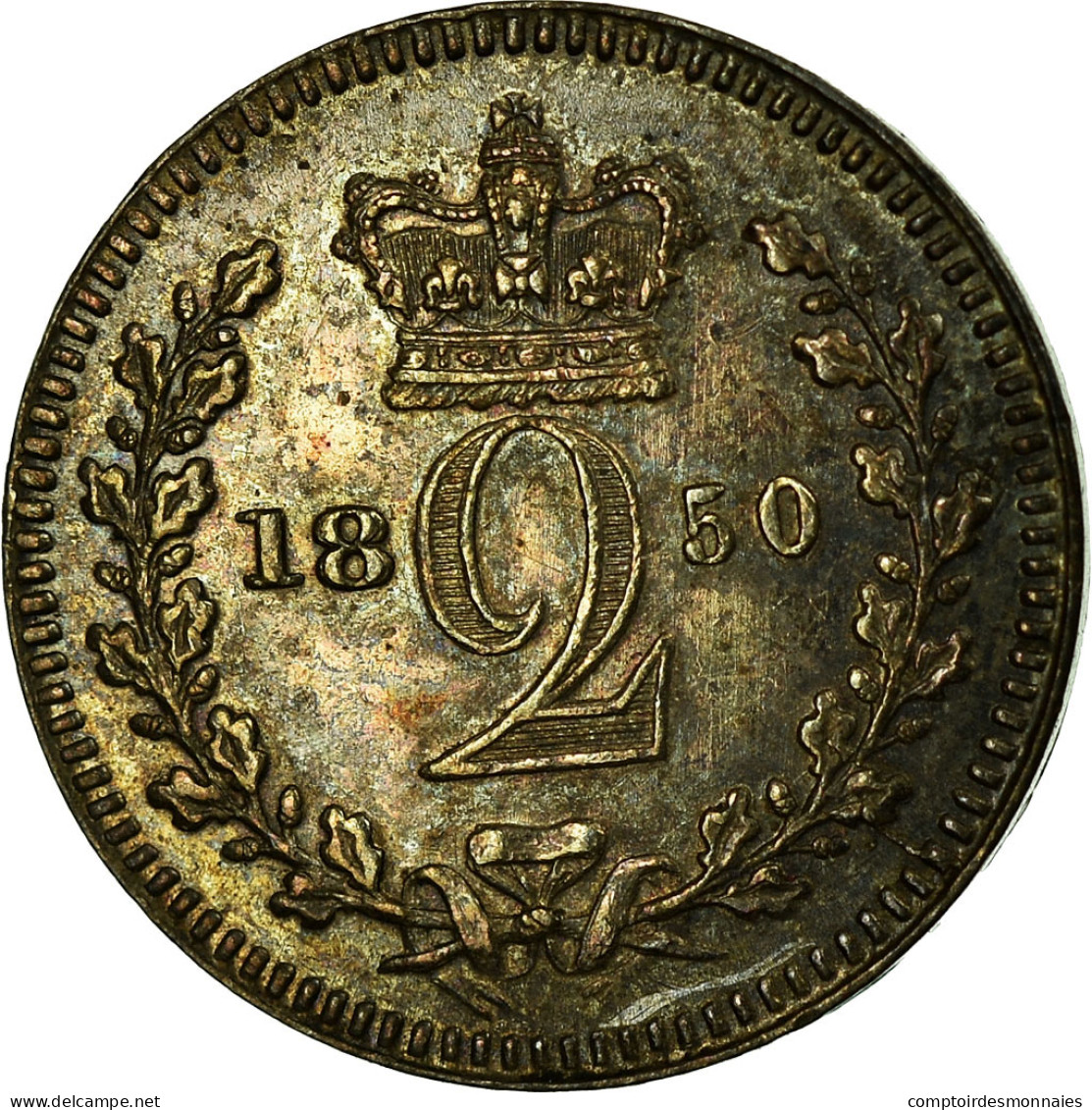 Monnaie, Grande-Bretagne, Victoria, 2 Pence, 1850, SUP, Argent, KM:729 - E. 1 1/2 - 2 Pence