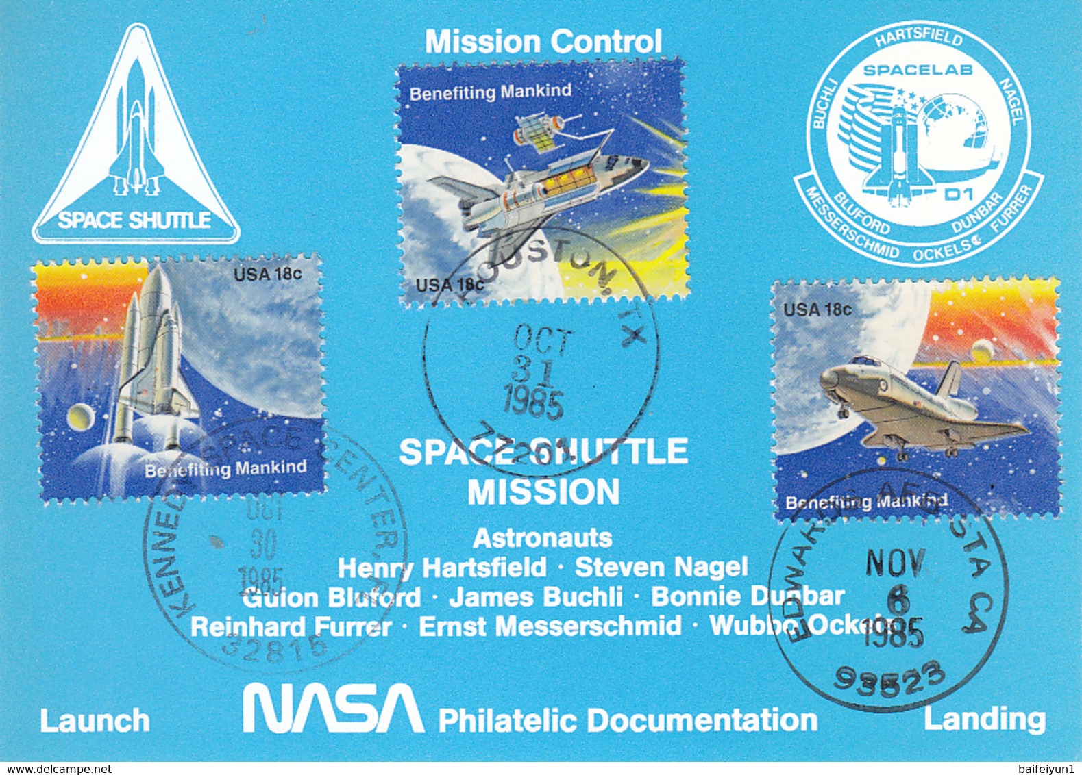 1985 USA Space Shuttle Challenger STS-61A Postal Card - America Del Nord