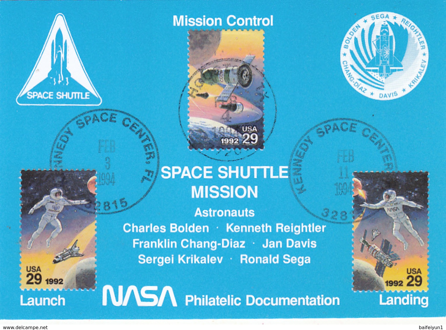 1994 USA Space Shuttle  Discovery STS-60 Postal Card - Nordamerika