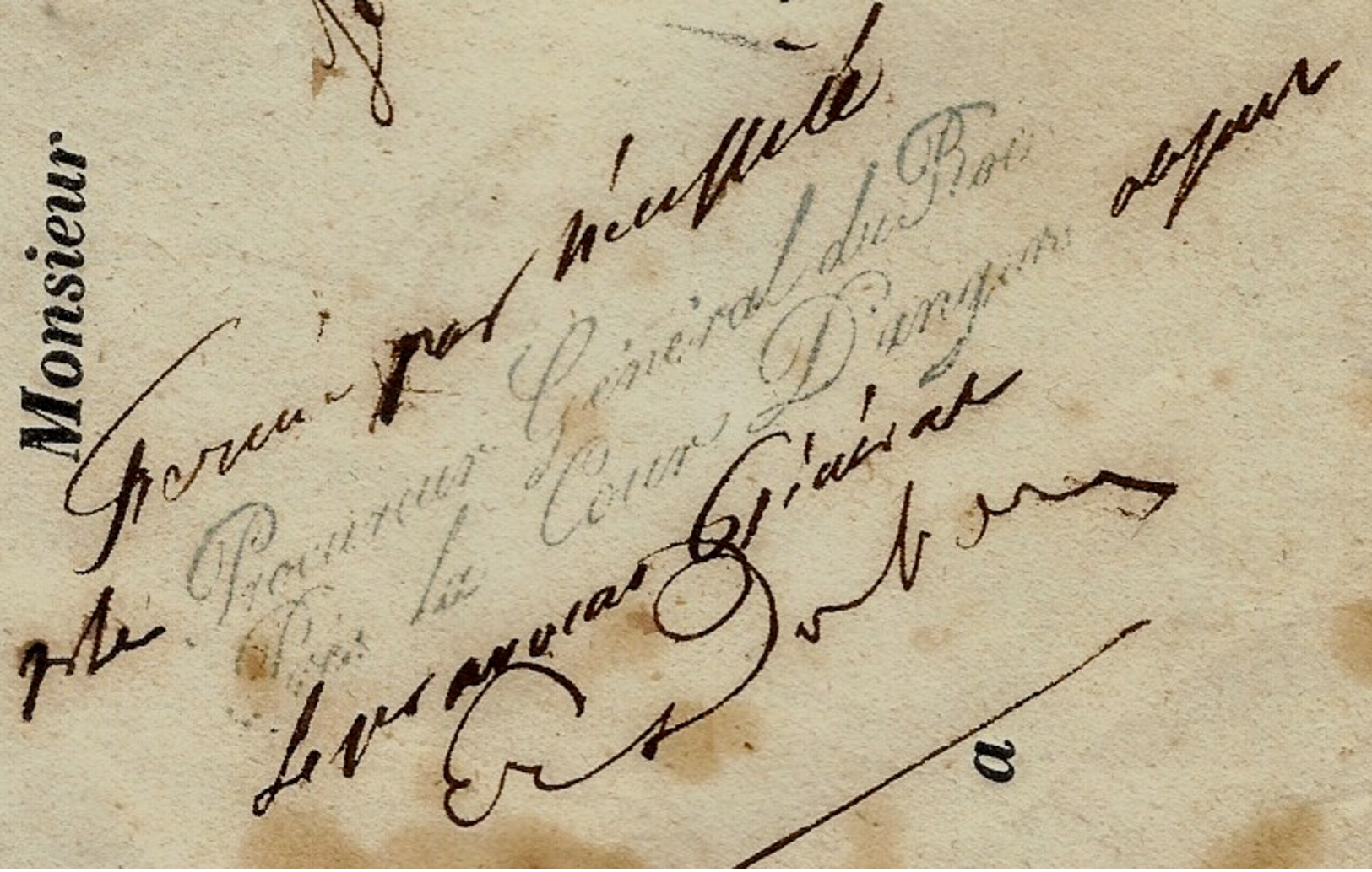 1846- Lettre En Franchise" Procureur Général Du Roi / Près La Cour D'Angers " Bleu Pour Segré ( M.et L. ) - 1801-1848: Precursors XIX
