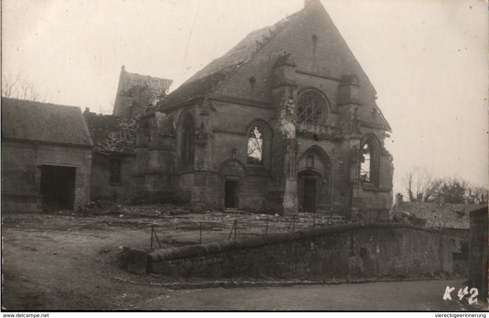 ! [60] Oise, 1914-1918, 1. Weltkrieg, Rare Allemagne Photocard Autreches, Kirche, Oise, Guerre 14-18, Foto - Other & Unclassified