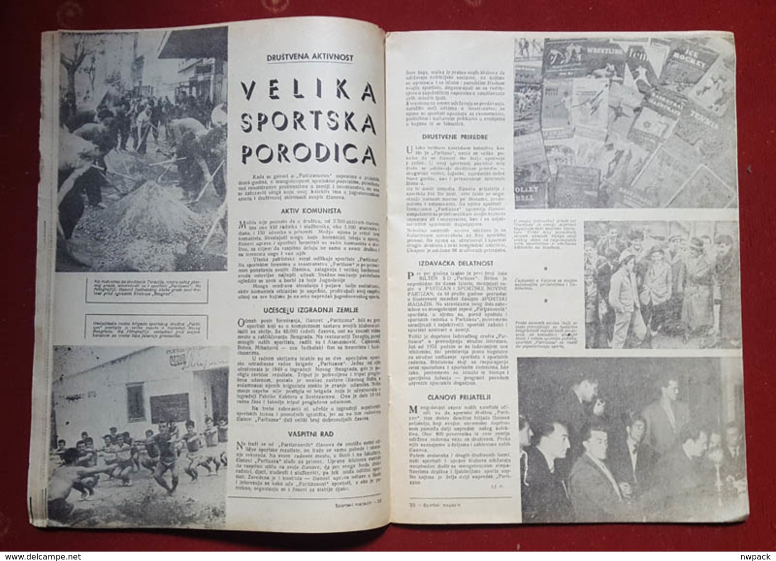 Football / Soocer ex Yugoslavia "SPORTSKI MAGAZIN" No.10 / 1955.  anniversary SD PARTIZAN, Belgrade 1945-1955.