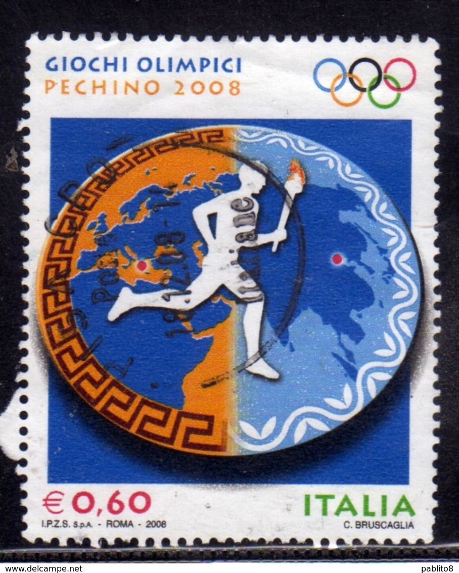 ITALIA REPUBBLICA ITALY REPUBLIC 2008 GIOCHI OLIMPICI PECHINO &euro; 0,60 BEJIGING OLYMPIC GAMES USATO USED OBLITERE' - 2001-10: Usati