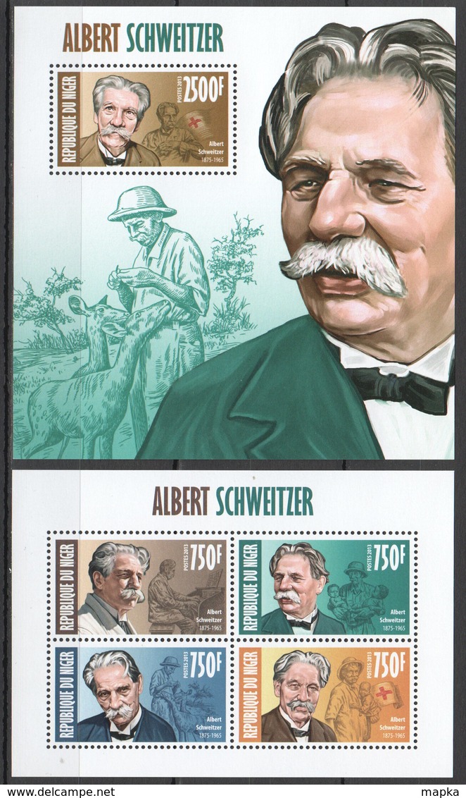 ST2865 2013 NIGER FAMOUS PEOPLE ALBERT SCHWEITZER 1KB+1BL MNH - Albert Schweitzer