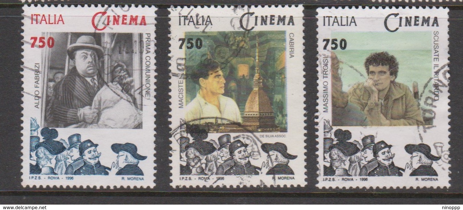 Italy Republic S 2233-2235 1996 Cinema 2nd Issue Used - 1991-00: Usados