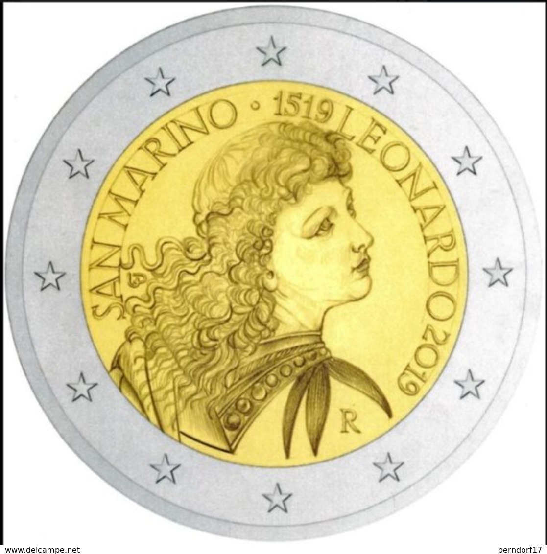 San Marino 2019 - 2 Euro – Leonardo Da Vinci - San Marino