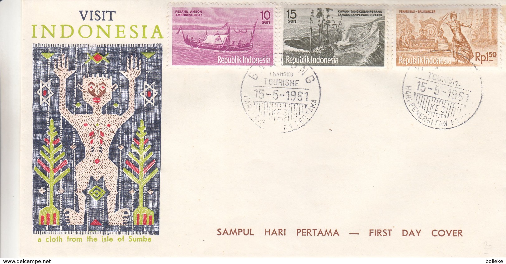 Indonesie - Lettre De 1961 - Oblit Bandoung - Tourisme - Bateaux - Danse - Indonesia