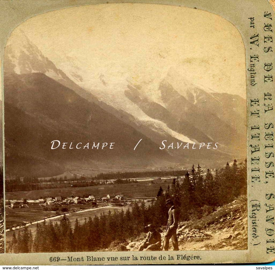 Chamonix 1865 * Les Praz, Vue Du Chemin De La Flégère * Photo Stéréoscopique W England - Voir Scans - Stereoscopic
