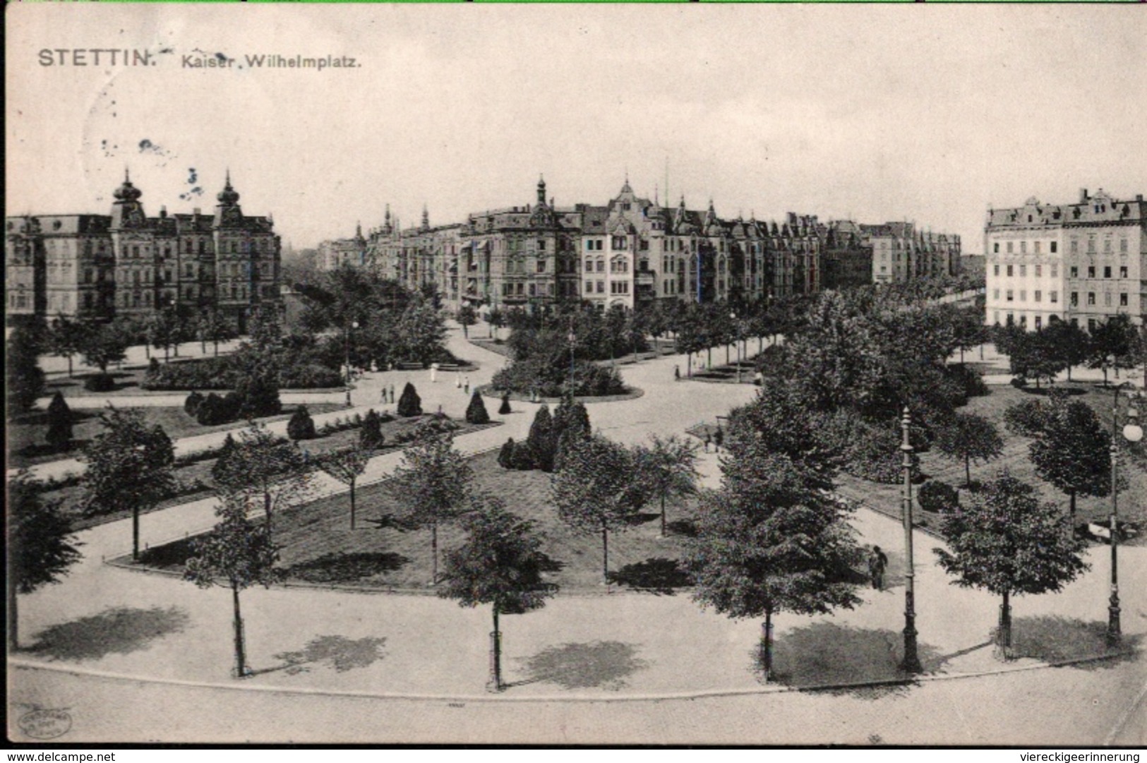 ! Alte Ansichtskarte Stettin, Kaiser Wilhelmplatz, 1909 - Pommern