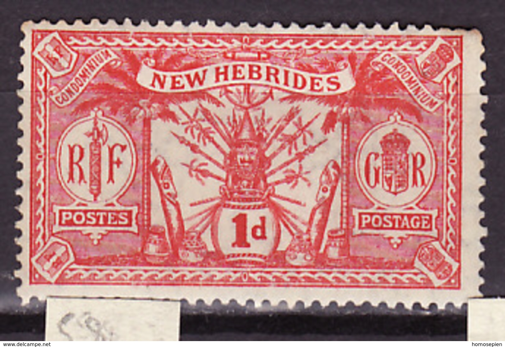 Nouvelles Hébrides - Neue Hebriden - New Hebrides 1911 Y&T N°50 - Michel N°28 * - 1d Idole Indigène - En Anglais - Neufs