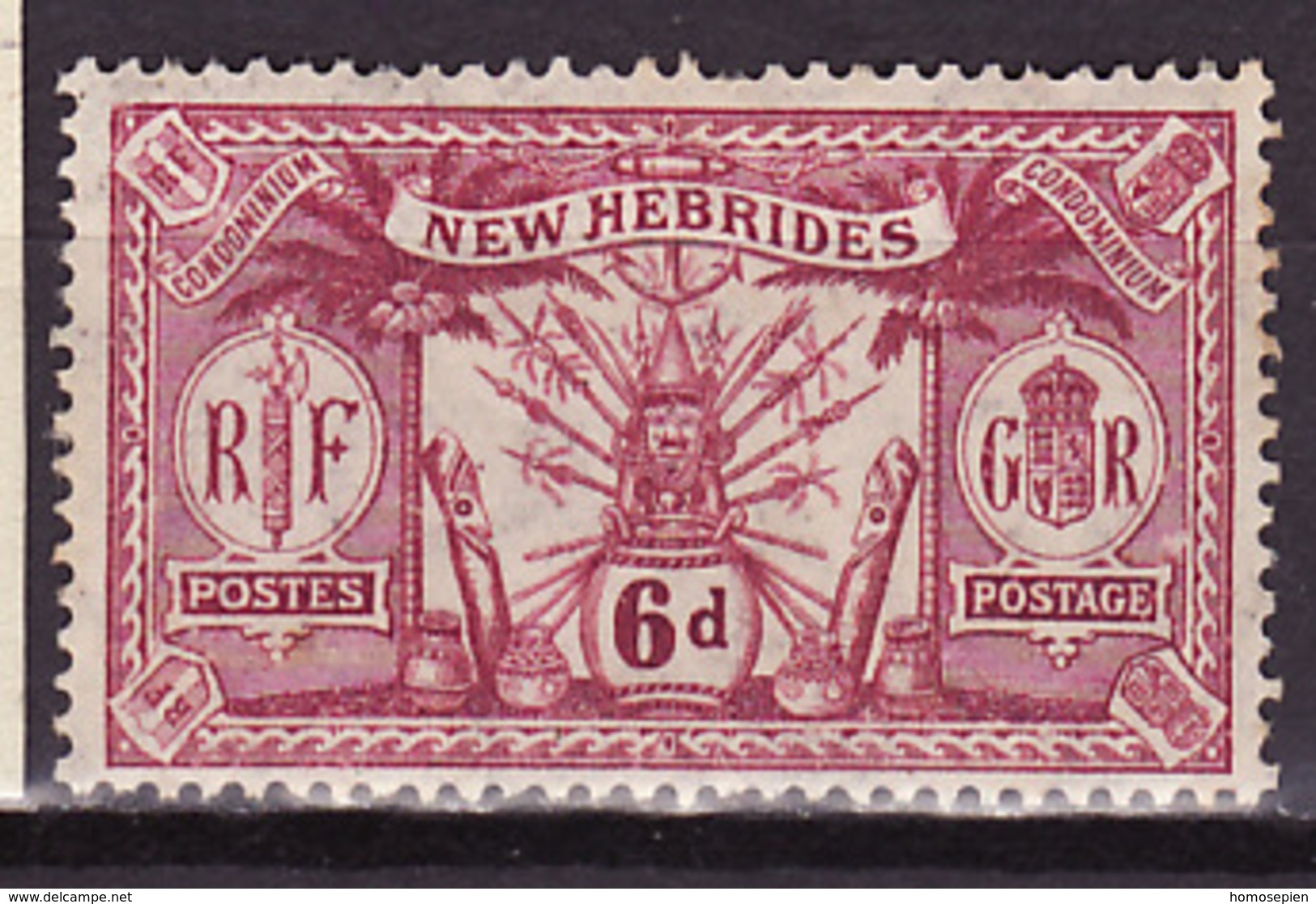 Nouvelles Hébrides - Neue Hebriden - New Hebrides 1911 Y&T N°54 - Michel N°32 * - 6d Idole Indigène - En Anglais - Neufs