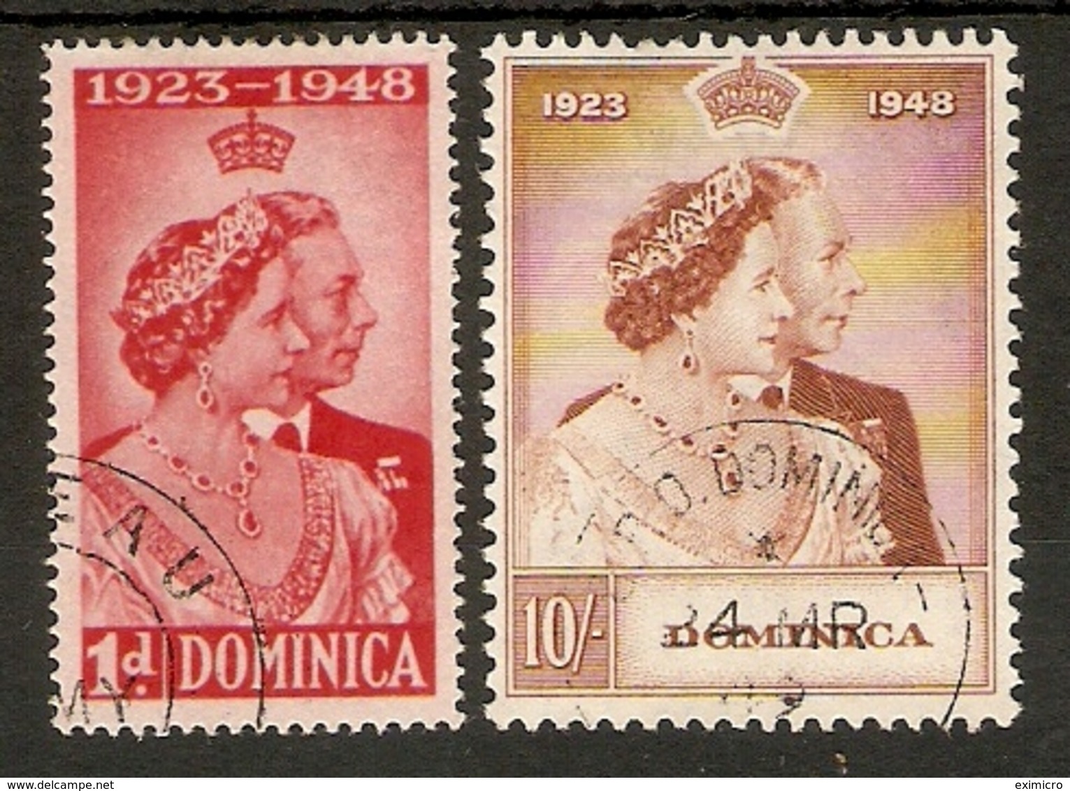 DOMINICA 1948 SILVER WEDDING SET FINE USED Cat £45+ - Dominica (...-1978)